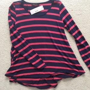 Long-Sleeve Flowy Striped Shirt